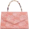 Rose Damen Mini-Spitzen Handtasche, Abendtasche, Kupplung Produktbild-Vorschau 1