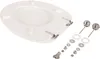 A white toilet seat and its mounting hardware are displayed on a white background. Produktbild-Vorschau
