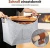 Bettizia Filzkorb mit Holzgriffen, Holzkorb für Kaminholz, Produktbild-Vorschau 3