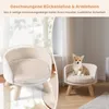 A split image showing a pet bed from two angles, one empty and one with a dog. Produktbild-Vorschau