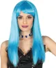Lange Popstar Perücke in blau für Damen Produktbild-Vorschau 1