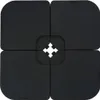 A top-down view of a black umbrella base made of four interlocking square pieces. Produktbild-Vorschau