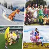 A collage of four images showing people in inflatable costumes in various settings. Náhled obrázku produktu