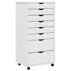 vidaXL Armadio a rotelle con cassetti MOSS Bianco in legno Anteprima dell’immagine prodotto 1