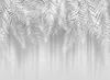 White palm leaves hanging from the top against a blurred gray background. Produktbild-Vorschau