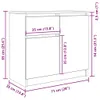 vidaXL Sideboard avec tiroir blanc 71x35x65 cm Bois Voir les images du produit 8