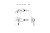 Technical drawing with dimensions of an angle grinder. Produktbild-Vorschau