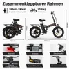 HITWAY faltbares Elektrofahrrad, 20-Zoll-Elektro-Fatbike, Produktbild-Vorschau 9