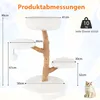 COSTWAY 90cm tiragraffi in legno, albero per gatti con 4 Anteprima dell’immagine prodotto 3