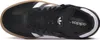 A top-down view of a black Adidas sneaker with white stripes and a gum sole. Produktbild-Vorschau