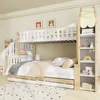 A bunk bed with storage and shelves in a child's bedroom. Anteprima dell’immagine prodotto