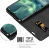 A close-up view of a black phone case with a phone inside, showing a SIM card slot and text describing features. Náhled obrázku produktu