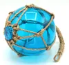 Deko Fischerkugel aus Glas meeresblau 13 cm Tauwerk Netz Produktbild-Vorschau 2