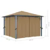 vidaXL Pavillon mit Vorhang 300x300 cm Taupe Aluminium Produktbild-Vorschau 9