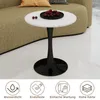 Mesa redonda para comedor de 70 cm, mesa auxiliar negra de Vista previa de la imagen del producto 5