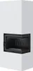 A white fireplace insert with a black glass door. Anteprima dell’immagine prodotto