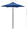 vidaXL Sonnenschirm mit LED-Beleuchtung Azurblau 200x211 cm Produktbild-Vorschau 6
