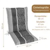 A chair cushion with dimensions and specifications shown. Produktbild-Vorschau