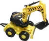 A yellow and black toy excavator is shown against a white background. Podgląd zdjęcia produktu