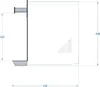 A technical drawing or schematic of a water dispenser, showing dimensions. Produktbild-Vorschau
