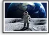Gerahmtes Poster - Schwarzer Rahmen - Astronaut Mond Erde Produktbild-Vorschau 1