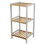 Regal 3 Etagen 35x30x70 cm, weiß, Bambus Produktbild-Vorschau 1