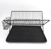 A black dish drying rack with a cutlery holder, shown against a white background. Náhled obrázku produktu