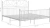 A white metal bed frame shown from a side angle with dimensions indicated. Náhľad obrázku produktu