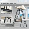 Outsunny Hollywoodschaukel Rattan 2-Sitzer Gartenschaukel Produktbild-Vorschau 7