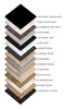 A layered diagram showing different material and color options for furniture, with labels in German. Produktbild-Vorschau
