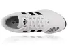 A top-down view of a white Adidas sneaker with black stripes. Produktbild-Vorschau