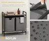 Roxlin Wäschekorb mit 2 Fächern – Wäschesammler mit Deckel Produktbild-Vorschau 2