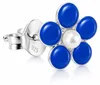 LUISIA® Ohrstecker "Blume"  - 925 Sterling Silber | Blau Produktbild-Vorschau 5