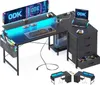 Scrivania ad angolo ODK 140x80cm Scrivania da gioco a LED Anteprima dell’immagine prodotto 1