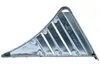A metal wheel chock on a white background. Voir les images du produit