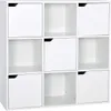 A white cube storage shelf unit with doors. Voir les images du produit
