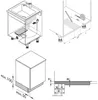 Technical drawings and diagrams illustrating the installation and dimensions of a cabinet or sink unit. Produktbild-Vorschau