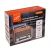 The image shows the retail packaging of a portable retro radio with a solar panel. Náhľad obrázku produktu