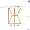 A diagram of a round dining table with dimensions indicated. Voir les images du produit