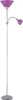 A floor lamp with two lights, one main and one adjustable reading light, both with purple shades. Produktbild-Vorschau