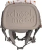 A top-down view of a school backpack with a leopard print pattern on the top flap and the brand name 'school mood' embossed on the front. Náhled obrázku produktu