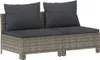 vidaXL Sofa ogrodowa 2-osobowa z poduszkami z szarego Podgląd zdjęcia produktu 1