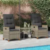 vidaXL Verstellbarer Gartenstuhl Grau und Dunkelgrau Produktbild-Vorschau 3