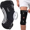 A collage showing a knee brace on the left and a person wearing a knee brace on the right. Produktbild-Vorschau