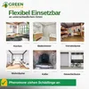 A collage of images showing different locations where the product can be used, with text overlays and a brand logo. Produktbild-Vorschau