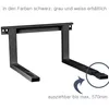 A gray and silver microwave wall mount bracket is shown against a white background. Produktbild-Vorschau
