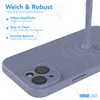 A close-up view of a blue phone case with liquid pouring onto it, creating ripples. Produktbild-Vorschau