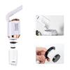 A collage showing a cordless vacuum cleaner, its dustbin being emptied, and a filter being washed. Produktbild-Vorschau