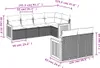 7-teiliges Gartensofa-Set mit Kissen, schwarzes Polyrattan Produktbild-Vorschau 7