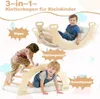 A collage of a wooden 3-in-1 climbing arch for toddlers, showing it in different configurations with children playing. Náhľad obrázku produktu